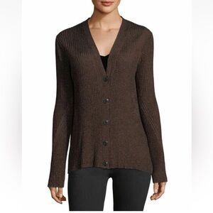 Rag & Bone New York ‘Halsey’ Metallic Ribbed V-Neck Cardigan Women’s Size Small
